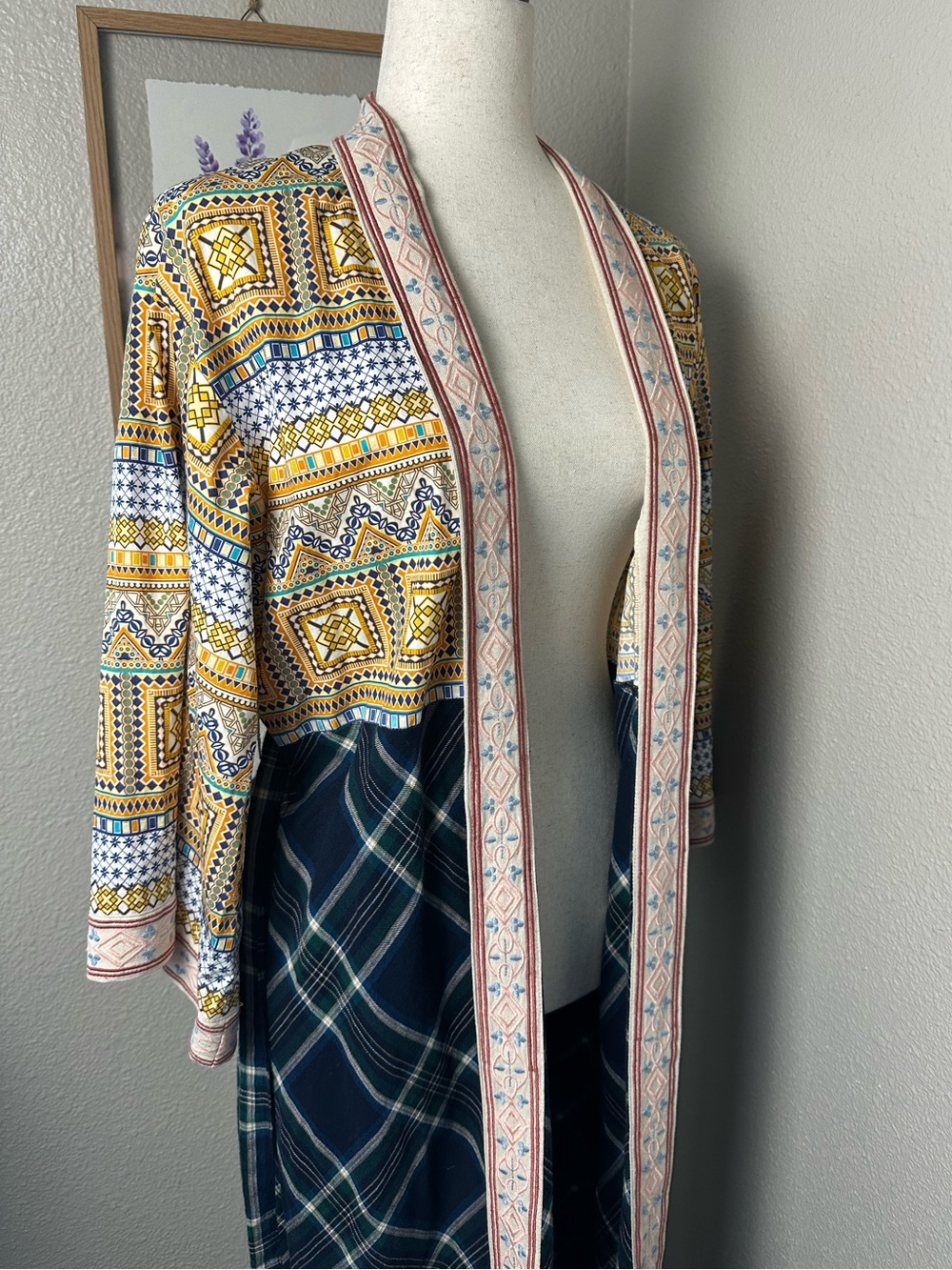 Sundance Boho Patchwork Duster Cardigan S